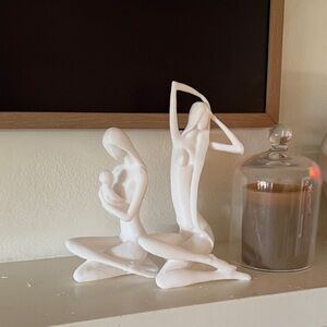 Elegant White Abstract Sculpture Set